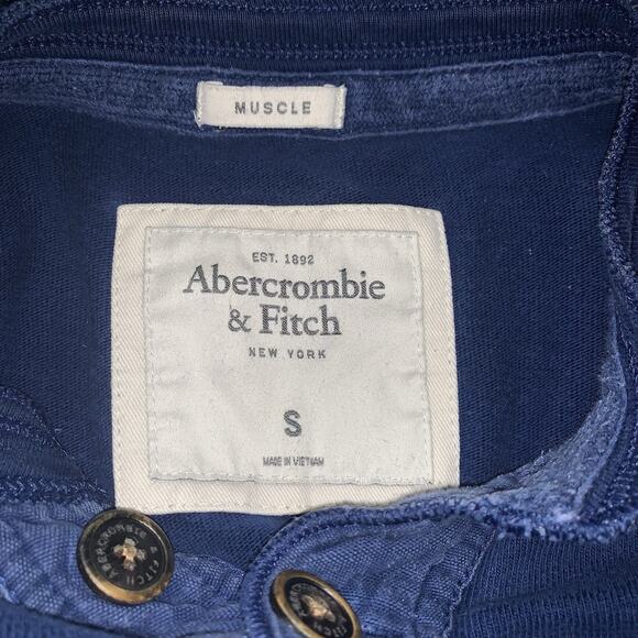 Abercrombie & Fitch Shirt Mens small Henley Muscle Grunge Distressed Y2K - Picture 8 of 8